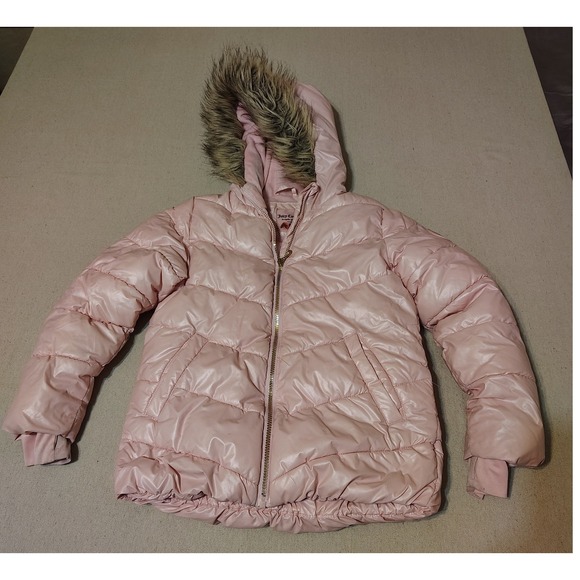 Juicy Couture Other - Juicy Couture‎ Girls Pink Puffer Jacket with Faux Fur Hood Size S 7 8